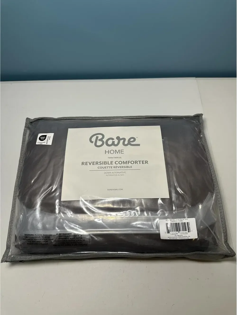 Bare Home Twin/Twin XL Reversible Comforter - Cocoa/Taupe